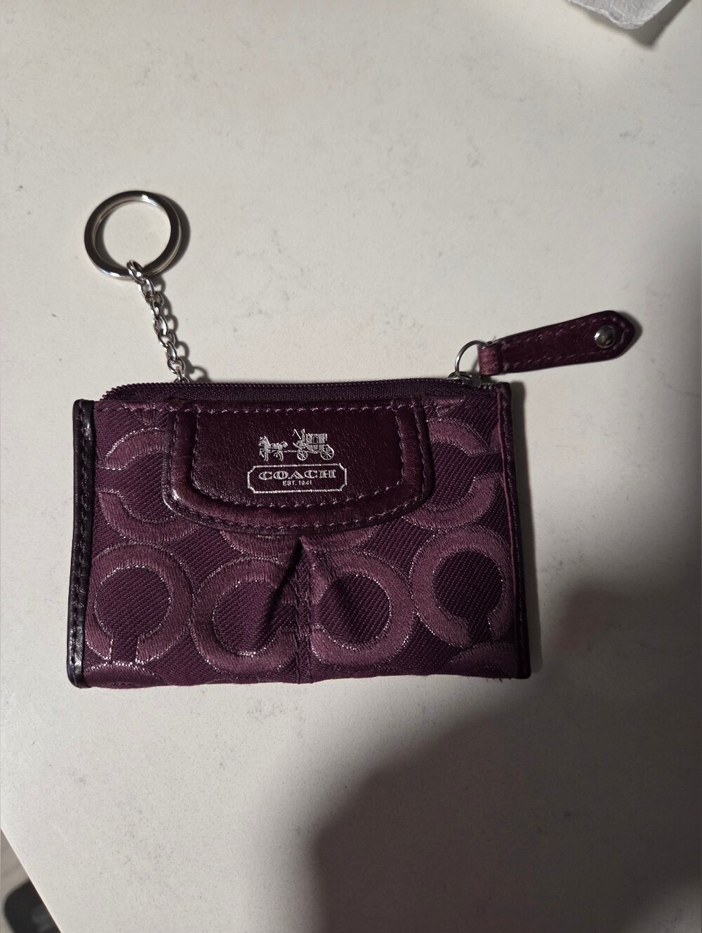 EUC Coach Credit Card Holder With Key Chain.